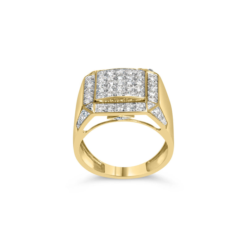 Bids.com Men's 10K Yellow Gold 2 1/8 Cttw Diamond  Composite Cluster Cocktail Ring Band Rings White Smoke 10 / Yellow.Gold,9 / Yellow.Gold,11 / Yellow.Gold,8.5 / Yellow.Gold,9.5 / Yellow.Gold,10.5 / Yellow.Gold,11.5 / Yellow.Gold
