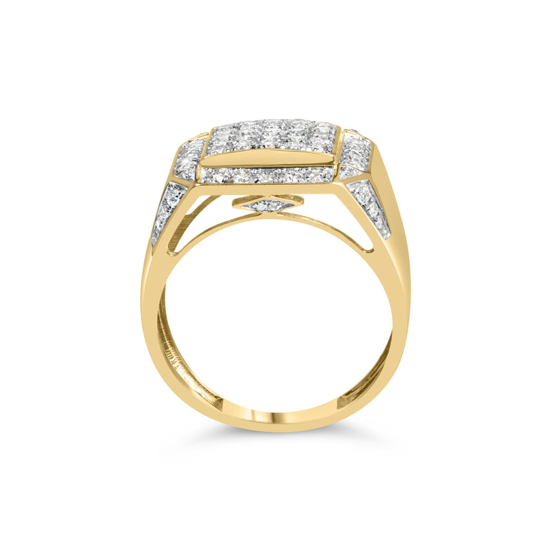 Bids.com Men's 10K Yellow Gold 2 1/8 Cttw Diamond  Composite Cluster Cocktail Ring Band Rings White Smoke 10 / Yellow.Gold,9 / Yellow.Gold,11 / Yellow.Gold,8.5 / Yellow.Gold,9.5 / Yellow.Gold,10.5 / Yellow.Gold,11.5 / Yellow.Gold