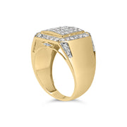 Bids.com Men's 10K Yellow Gold 2 1/8 Cttw Diamond  Composite Cluster Cocktail Ring Band Rings White Smoke 10 / Yellow.Gold,9 / Yellow.Gold,11 / Yellow.Gold,8.5 / Yellow.Gold,9.5 / Yellow.Gold,10.5 / Yellow.Gold,11.5 / Yellow.Gold