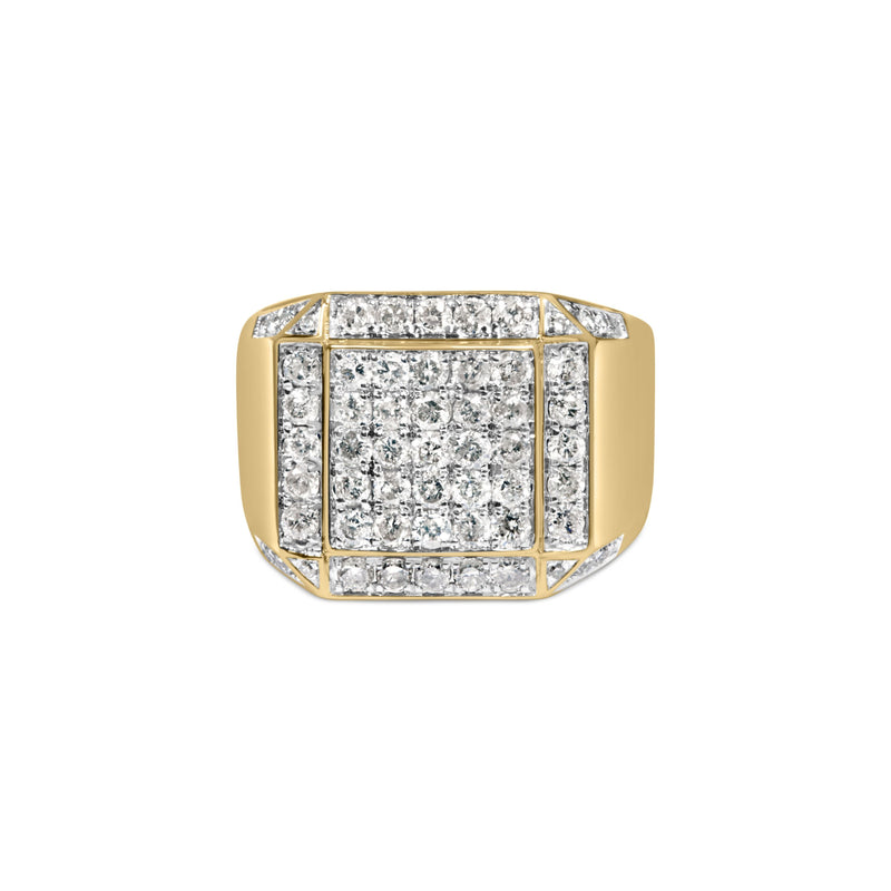Bids.com Men's 10K Yellow Gold 2 1/8 Cttw Diamond  Composite Cluster Cocktail Ring Band Rings White Smoke 10 / Yellow.Gold,9 / Yellow.Gold,11 / Yellow.Gold,8.5 / Yellow.Gold,9.5 / Yellow.Gold,10.5 / Yellow.Gold,11.5 / Yellow.Gold
