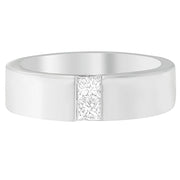 Bids.com Men's 14K White Gold 1/4 ct.TDW Diamond Channel Band Ring (G-H, VS1-VS2) Rings Lavender 7 / White.Gold