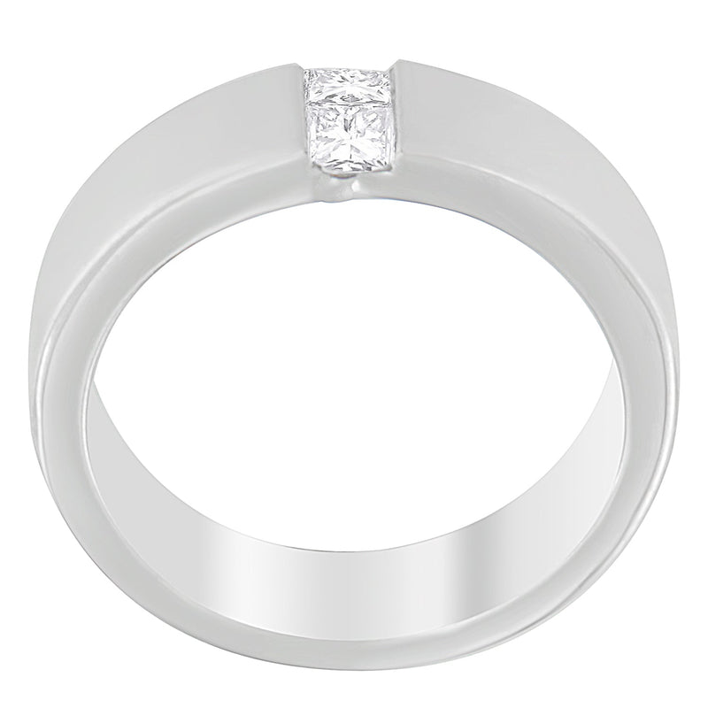 Bids.com Men's 14K White Gold 1/4 ct.TDW Diamond Channel Band Ring (G-H, VS1-VS2) Rings White Smoke 7 / White.Gold
