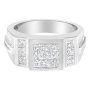 Bids.com Men's 14K White Gold Diamond Cluster Ring (2 cttw, G-H Color, SI1-SI2 Clarity) Rings Light Gray 10 / White.Gold