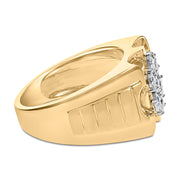 Bids.com Men's 14K Yellow Gold Plated .925 Sterling Silver 1/3 Cttw Miracle-Set Floral Diamond Cluster Ring (I-J Color, I1-I2 Clarity) - Size 10 Rings White Smoke 9 / Yellow.Sterling Silver,11 / Yellow.Sterling Silver,10 / Yellow.Sterling Silver,12 / Yellow.Sterling Silver