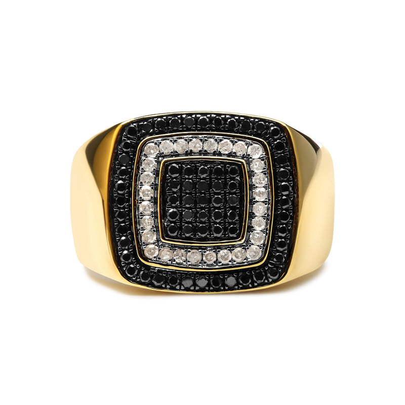 Bids.com Men's 10K Yellow Gold 3/4 Cttw White and Black Treated Diamond Ring Band (Black / I-J Color, I2-I3 Clarity) - Size 10 Rings White Smoke 10 / Yellow.Gold,9 / Yellow.Gold,11 / Yellow.Gold
