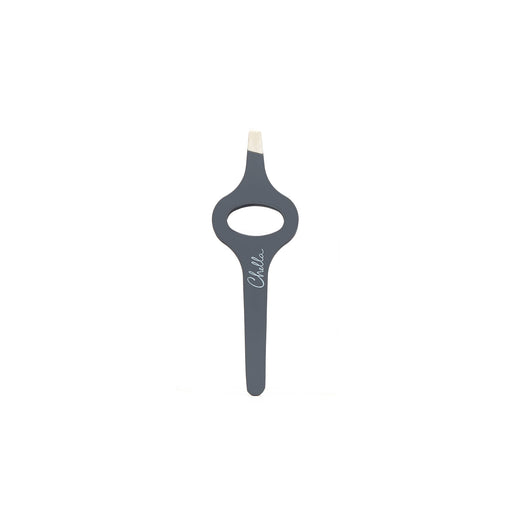Chella slanted tip tweezers Brow & Eye White Smoke