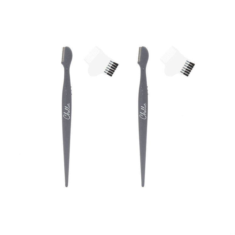 Chella razor with brush and comb cap 2pk Brow & Eye White Smoke