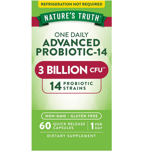 Nature's Truth Nature's Truth  One Daily Advanced Probiotic 14-60 Ea Vitamins & Supplements Yellow Green