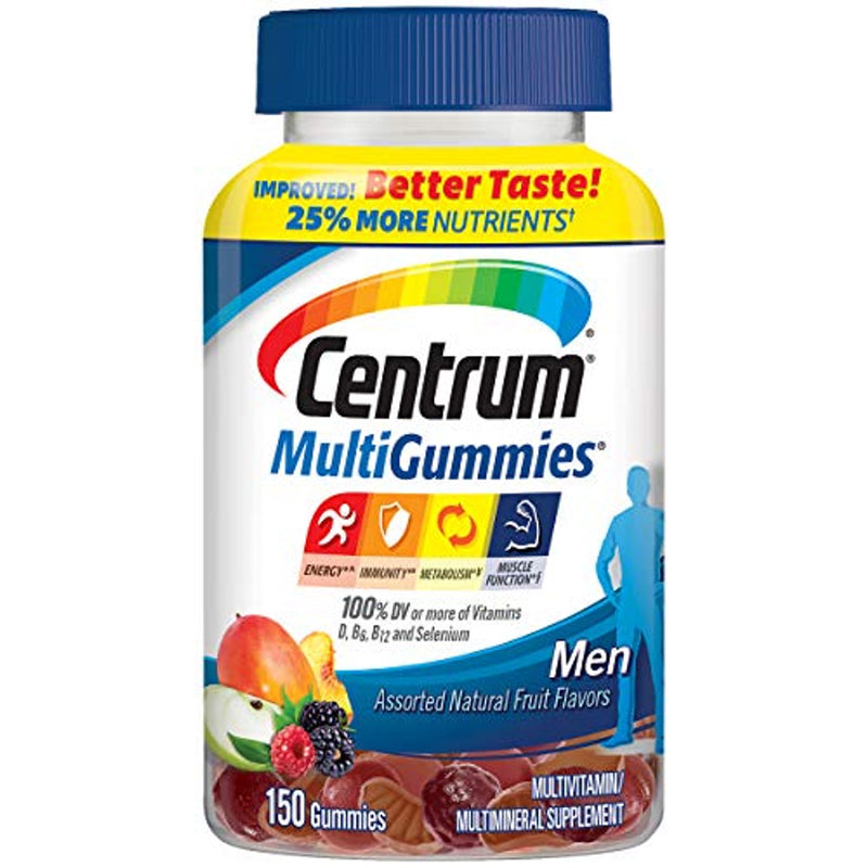Centrum Centrum MultiGummies Gummy Multivitamin For Men, Multivitamin/Multimineral Supplement With Selenium, Antioxidants And Vitamin D3, Assorted Fruit Flavor Personal Care White Smoke