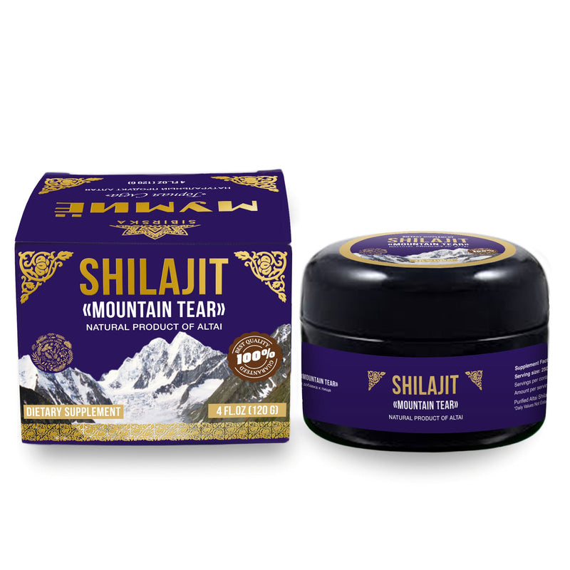 SiberianGreen.com Siberian "Mountain Tear" Pure Premium Sibirska Shilajit Mumijo Resin – 4oz (120ml) Body Wash White Smoke