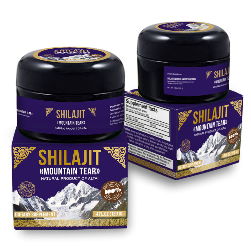 SiberianGreen.com Siberian "Mountain Tear" Pure Premium Sibirska Shilajit Mumijo Resin – 4oz (120ml) Body Wash White Smoke