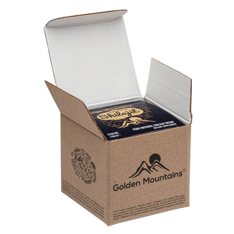 SiberianGreen.com Golden Mountains Shilajit Resin 100g: Pure Altai Mountains Shilajit by Siberian Green Body Wash White Smoke