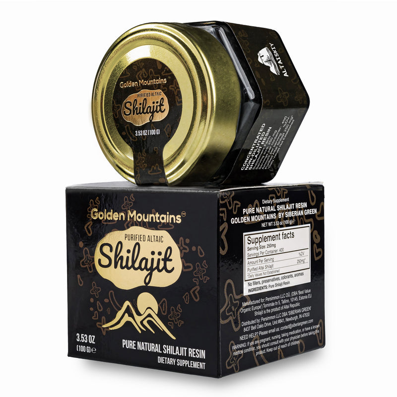 SiberianGreen.com Golden Mountains Shilajit Resin 100g: Pure Altai Mountains Shilajit by Siberian Green Body Wash White Smoke
