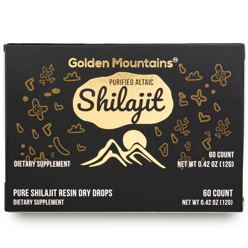 SiberianGreen.com Siberian Green Shilajit Dry Drops | Altai Golden Mountains | 60 x 200mg Herbs Dark Slate Gray