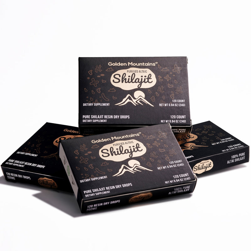 SiberianGreen.com Shilajit 120 Dry Drops: Altai Golden Mountains Shilajit by Siberian Green Herbs White Smoke