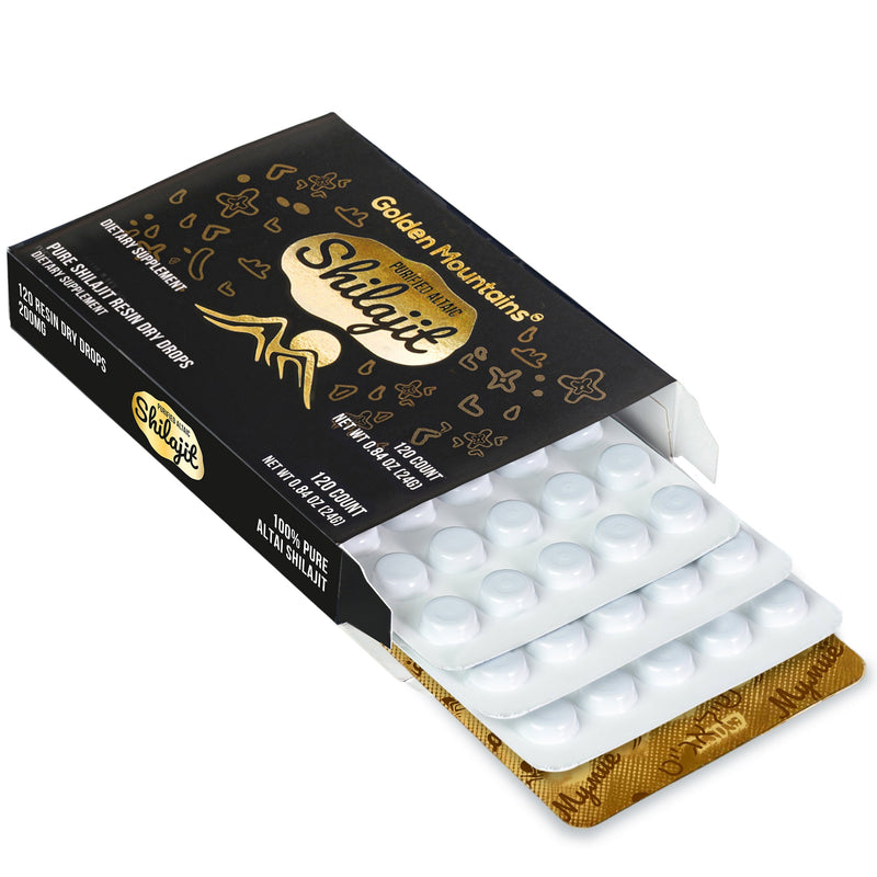 SiberianGreen.com Shilajit 120 Dry Drops: Altai Golden Mountains Shilajit by Siberian Green Herbs White Smoke