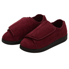 Silvert s Silvert s Women’s Double-Extra Wide Easy Closure Slipper For Seniors 10 Wine Medical Supplies White Smoke
