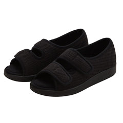 Silverts Silverts Womens Easy Closure Sandal For Indoors & Outdoors Black Medical Supplies White Smoke