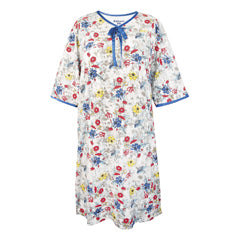 Silverts Silverts Soft Womens Hospital Gowns Floral Chain Hospital Gowns White Smoke