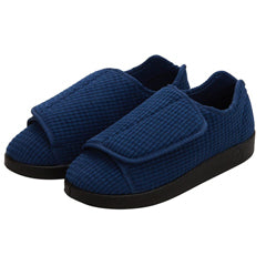 Silvert s Silvert s Men’s Double-Extra Wide Slip-Resistant Slippers For Seniors 14 Navy Medical Supplies White Smoke