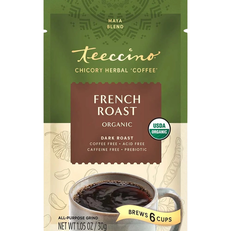 Teeccino French Roast Chicory Herbal Coffee Herbal Coffee Dark Olive Green 5lb ground