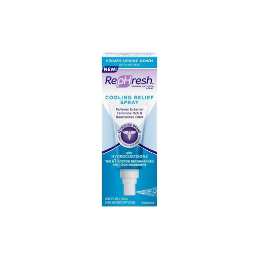 RepHresh RepHresh Vaginal Anti-itch Cooling Relief Spray 0.5oz Personal Care Light Gray