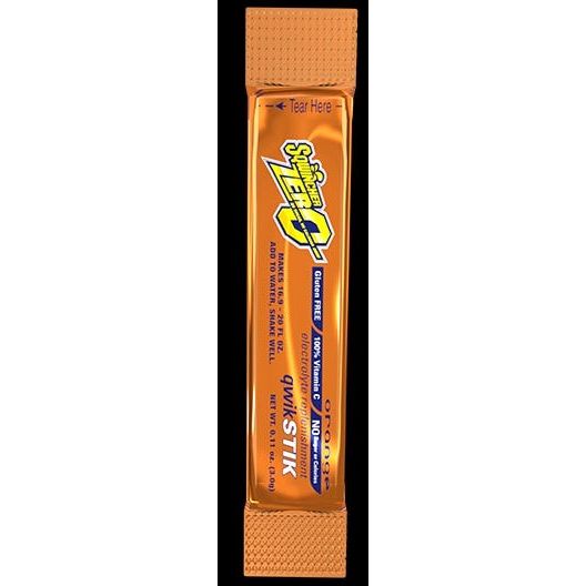 Sqwincher Sqwincher Zero Qwik Stik Orange - Sugar Free Electrolyte Drink Mix, 12 Packs of 10 Sticks Powdered Beverage Mixes Black