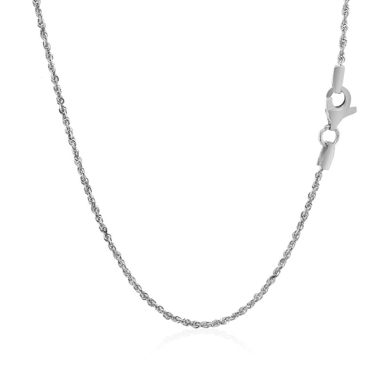 Bids.com 10k White Gold Solid Diamond Cut Rope Chain 1.4mm Necklaces White Smoke 16 / White Gold,18 / White Gold,20 / White Gold,22 / White Gold,24 / White Gold