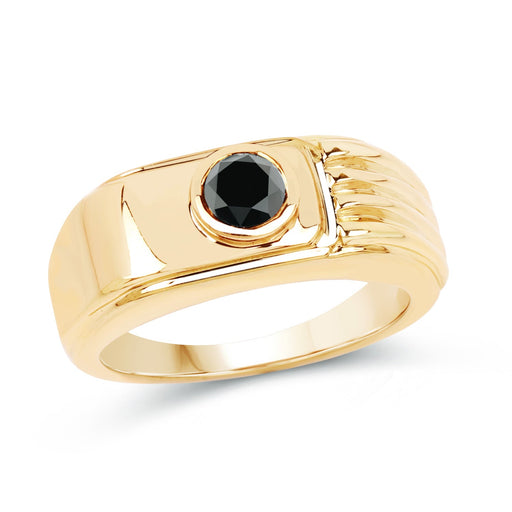 Bids.com 14K Yellow Gold Plated 0.25 Carat Genuine Black Diamond .925 Sterling Silver Ring Rings White Smoke size 8.00,size 9.00,size 9.50,size 6.00,size 7.00