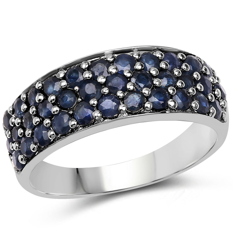 Bids.com 1.70 Carat Genuine Blue Sapphire .925 Sterling Silver Ring Rings White Smoke size 5.50,size 6.00,size 7.00,size 8.00,size 5.00,size 9.00,size 10.00,size 11.00