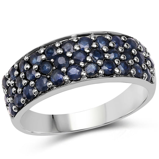 Bids.com 1.70 Carat Genuine Blue Sapphire .925 Sterling Silver Ring Rings White Smoke size 5.50,size 6.00,size 7.00,size 8.00,size 5.00,size 9.00,size 10.00,size 11.00