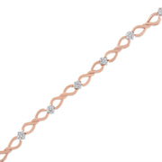 Bids.com 10K Rose Gold Plated .925 Sterling Silver 1/2 Cttw Diamond Infinity Link Tennis Bracelet (H-I Color, I2-I3 Clarity) -7â€ Bracelets White Smoke Rose.Sterling Silver / 7