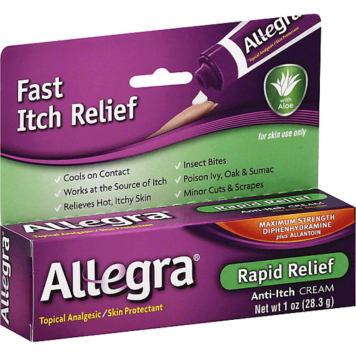 Allegra Allegra Anti-Itch Cream, Rapid Relief First Aid White Smoke
