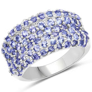 Bids.com 2.47 Carat Genuine Tanzanite .925 Sterling Silver Ring Rings White Smoke size 7.00,size 8.00,size 6.00,size 9.00
