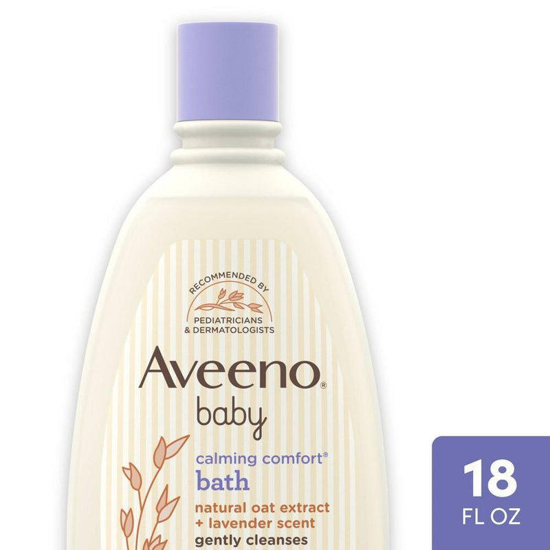 Aveeno Aveeno Baby, Bath, Calming Comfort, Lavender & Vanilla Scented, 18 Fl Oz Bath & Body White Smoke