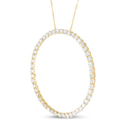 Bids.com 10K Yellow Gold Plated .925 Sterling Silver 4 Cttw Diamond Circle Hoop 18" Pendant Necklace (J-K Color, I1-I2 Clarity) Necklaces White Smoke Yellow.Sterling Silver / 18