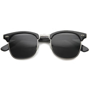 zeroUV Vintage Half Frame Polarized Horned Rim Sunglasses 2936 Sunglasses White Smoke Black Silver Smoke