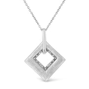 Bids.com .925 Sterling Silver Pave-Set Diamond Accent Kite Shape 18" Pendant Necklace (I-J Color, I1-I2 Clarity) Necklaces White Smoke White.Sterling Silver / 18