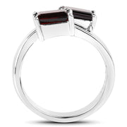 Bids.com 2.40 Carat Genuine  Garnet .925 Sterling Silver Ring Rings White Smoke size 6.00,size 7.00,size 8.00,size 5.00,size 9.00