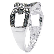 Bids.com 0.36 Carat Genuine Blue Diamond .925 Sterling Silver Ring Rings White Smoke size 6.00,size 7.00,size 8.00,size 9.00