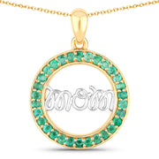 Bids.com 0.54 Carat Genuine Emerald .925 Sterling Silver Pendant Pendants White Smoke size 18.00