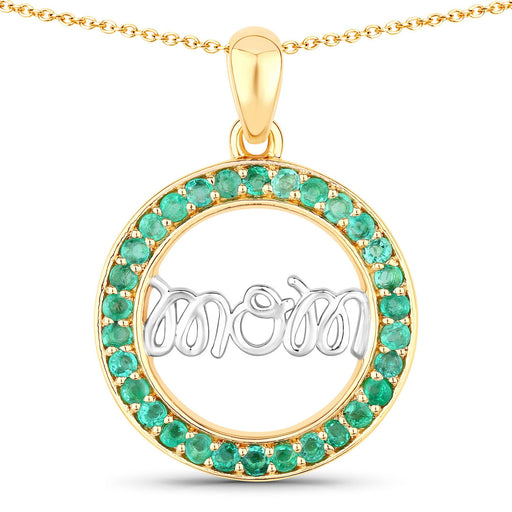 Bids.com 0.54 Carat Genuine Emerald .925 Sterling Silver Pendant Pendants White Smoke size 18.00