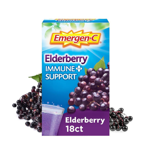 Emergen-C Emergen-C Immune+ Dietary Supplement Powder Drink Mix With Vitamin - Elderberry - 18ct Vitamins & Supplements White Smoke