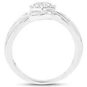 Bids.com 0.62 Carat Genuine White Diamond .925 Sterling Silver Ring Rings White Smoke size 7.00,size 6.00,size 8.00,size 9.00,size 5.00