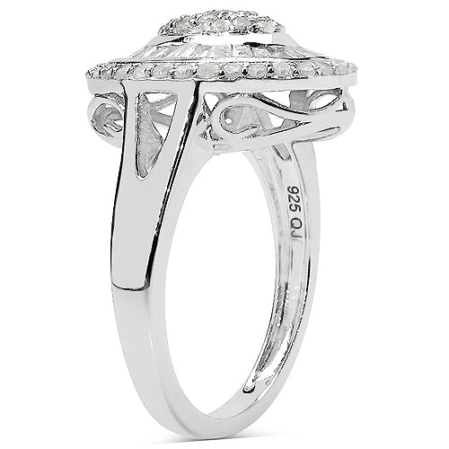 Bids.com 1.08 Carat Genuine White Diamond .925 Sterling Silver Ring Rings White Smoke size 8.00,size 6.00,size 7.00,size 9.00