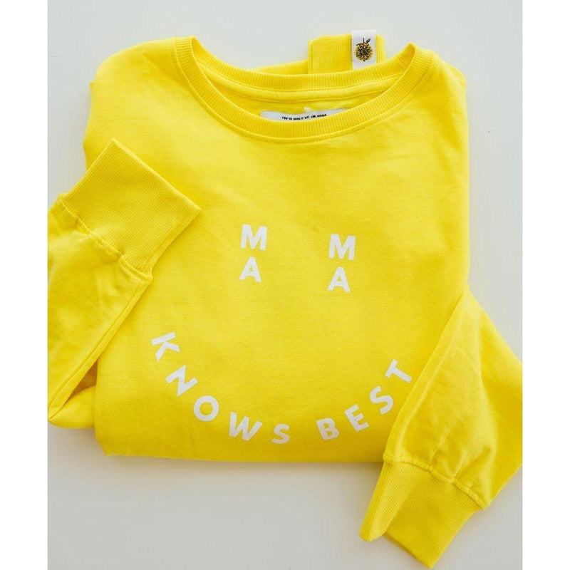 Sunflower Motherhood Smiley Mama Knows Best Sweatshirt Clothing Goldenrod Small,Medium,Large,Extra Large