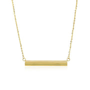 Bids.com 14k Yellow Gold Chain Necklace with a Shiny Flat Bar Necklaces White Smoke 18 / Yellow Gold