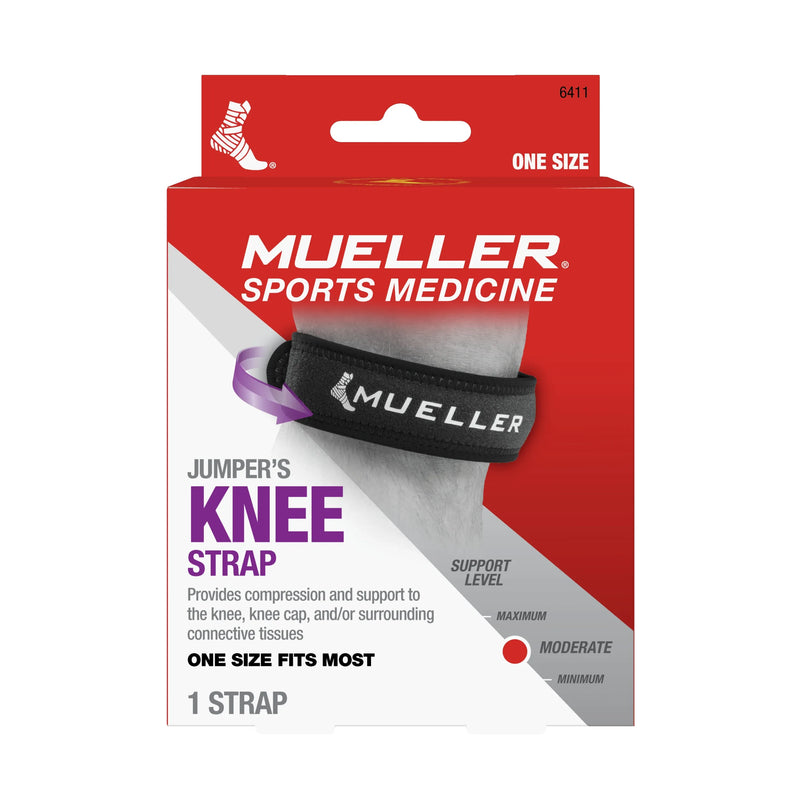muller Mueller Jumper's Knee Strap, Unisex, One Size Fits Most, Black Health Care White Smoke