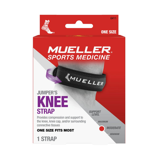muller Mueller Jumper's Knee Strap, Unisex, One Size Fits Most, Black Health Care White Smoke