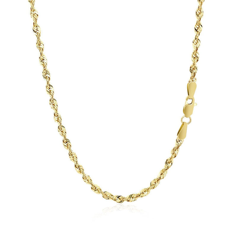 Bids.com 10K Yellow Gold Lite Rope Chain (2.50 mm) Necklaces White Smoke 16 / Yellow Gold,18 / Yellow Gold,20 / Yellow Gold,22 / Yellow Gold,24 / Yellow Gold